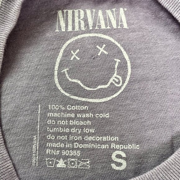 NWOT Nirvana Band Tee Purple Small 100% Cotton Licensed Merch Grunge Rock Angel - Picture 4 of 7